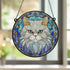 Cat Persian Stained Glass Effect Suncatcher